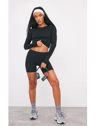 بلوزة رياضية قصيرة بأكمام طويلة  - 2