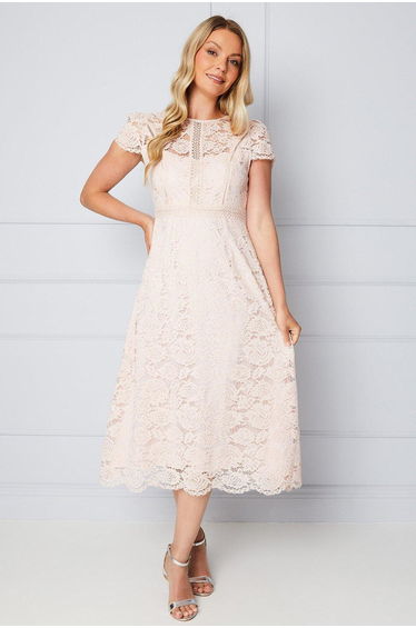 Lace Fit And Flare Dress