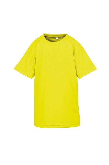 Spiro Impact Childrens/Kids Junior Performance Aircool T-Shirt - Fluorescent Yellow