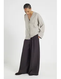 Brown Knitted Long Sleeve Cardigan