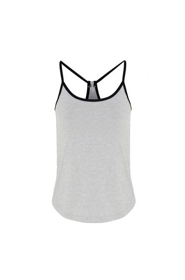 TriDri Womens/Ladies Yoga Vest - Silver Melange/Black