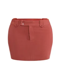 Shape Chocolate Brown Woven Micro Mini Skirt - 5