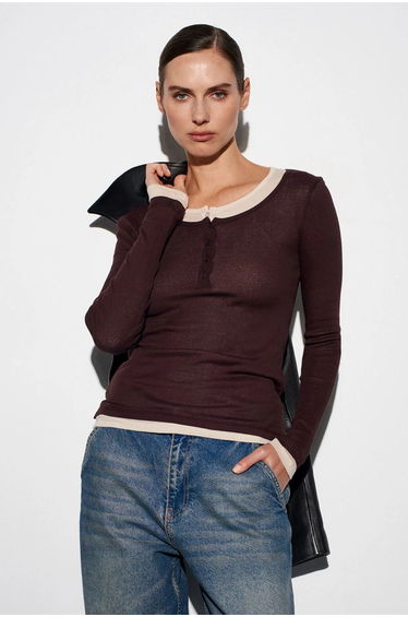 DILVIN Slim Fit Cotton Button-Front Blouse