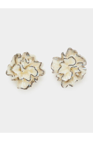 White Floral Stud Earrings