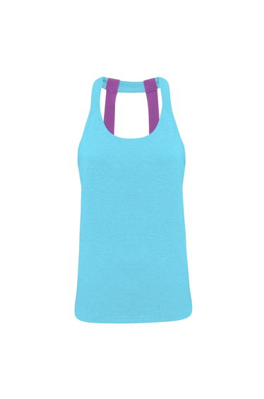 Tri Dri Womens/Ladies Double Strap Back Sleeveless Vest - Turquoise Melange