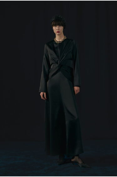 DROPED SATIN DRESS