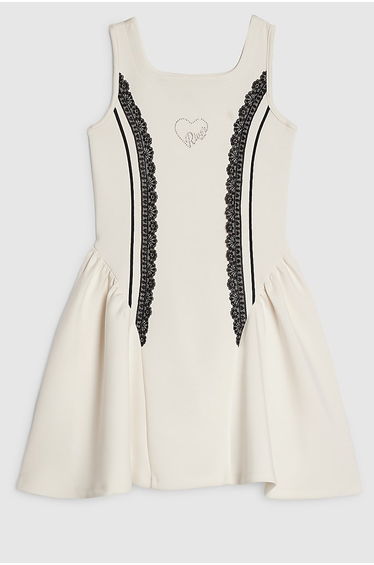 Girls Cream Premium Prom Lace Dress
