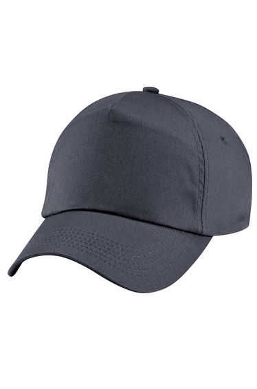 Beechfield Plain Unisex Junior Original 5 Panel Baseball Cap - Graphite Grey