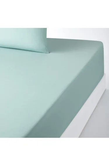 شرشف سرير بولي قطن سادة بحواف مطاطية