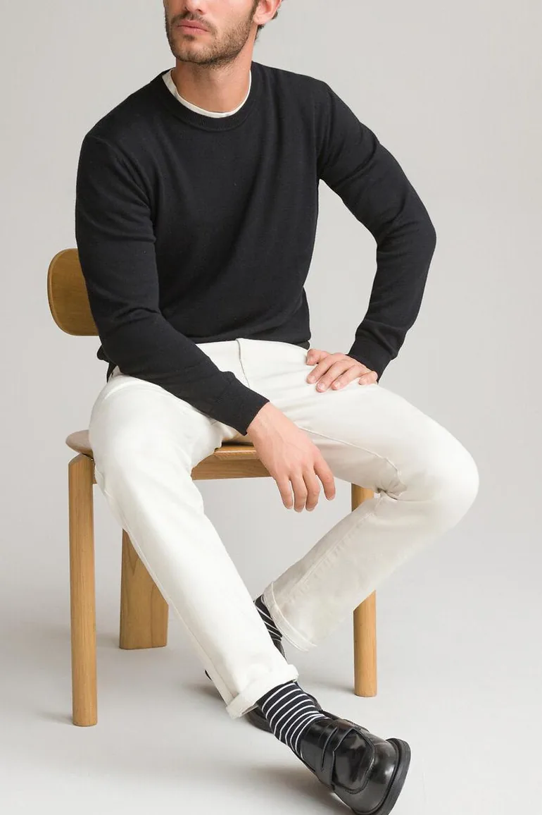 Merino Wool Jumper/Sweater with Crew Neck