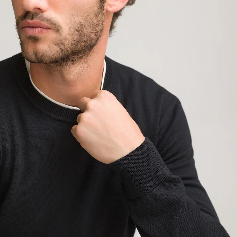 Merino Wool Jumper/Sweater with Crew Neck - 2