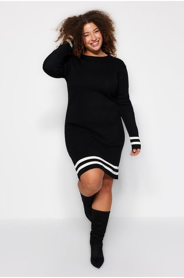 Plus Size Dress - Black - Pullover Dress