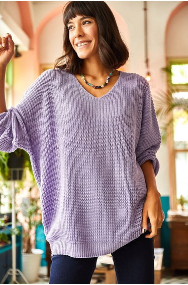 V-Neck Thessaloniki Knit Oversized Knitwear Sweater