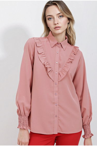 BDART Textured Knitted Button-Up Shirt with Shirt Collar