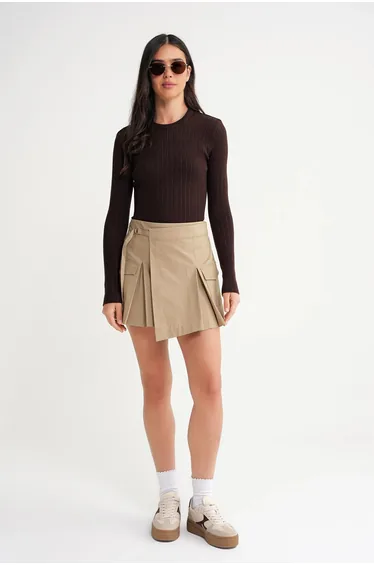 Mixray Soft Textured Ribbed Fitted Top