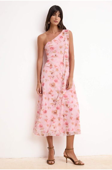 Multi-Colored Abstract A-Line/A Bell-Shape Asymmetric Collar Accessory Maxi Tulle Knitted Dress
