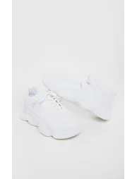 White Bubble Sole Lace Up Trainer - 2