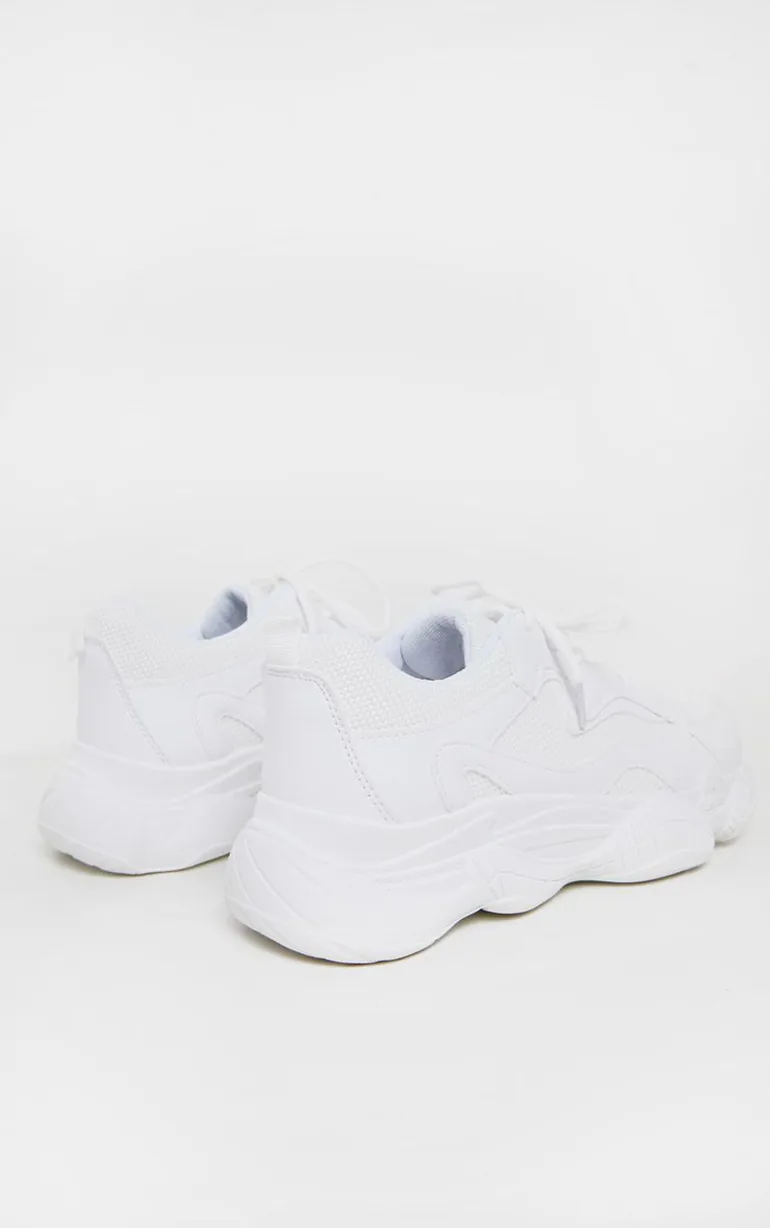White Bubble Sole Lace Up Trainer - 3