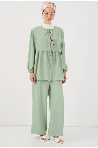 BDART Crew Neck Long Tunic and Wide Leg Pants Set