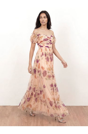 Anaya With Love Recycled Floral Bardot Maxi Dress