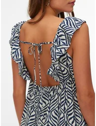 Printed Maxi Dress with Ruffled Sleeves - 2