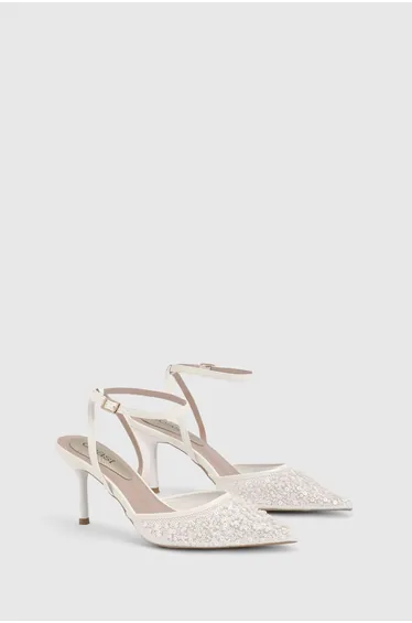 حذاء كعب عالي كوست فاشن باللون الأبيض