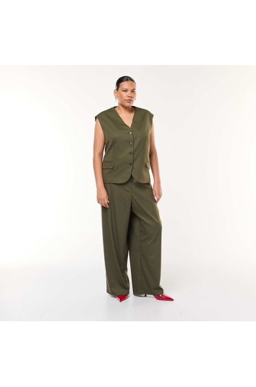 Sleeveless Suit Vest KHAKI