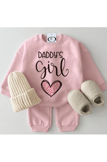 DADDY'S GIRL Baby Pink Sweatshirt 2-piece Set