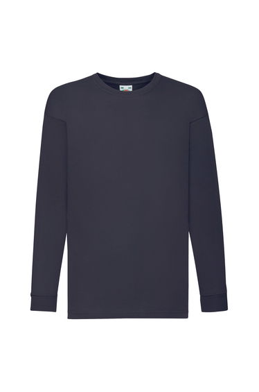 Fruit of the Loom Childrens/Kids Value Long-Sleeved T-Shirt - Deep Navy
