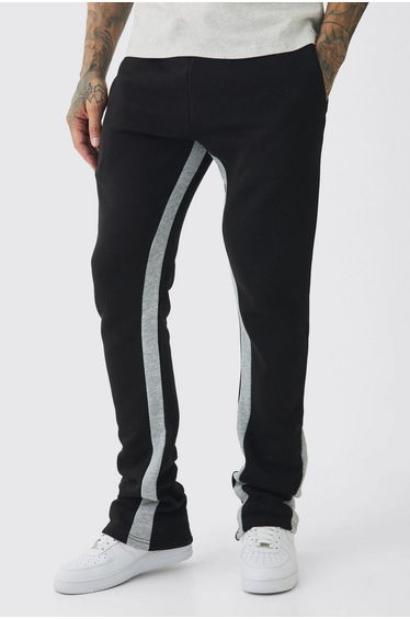 Tall Stacked Fit Gusset Jogger - black