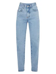 Petite Light Wash Split Hem Jeans - 2