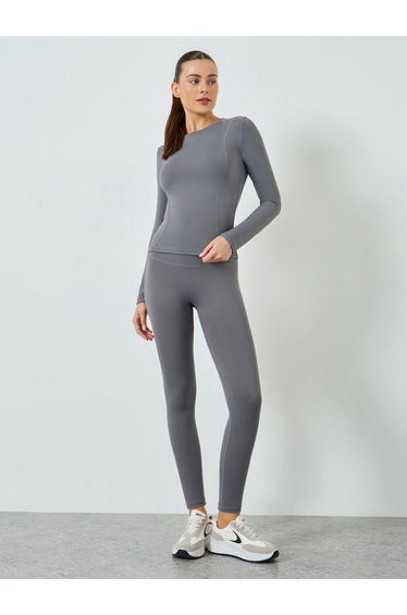 Stitch Detail Long Sleeve Top and Leggings Set