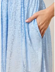 Women Ombre Print Lace Sleeveless Maxi Dress - 3