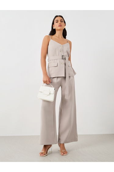 High Rise Pleated Wide Leg Pants