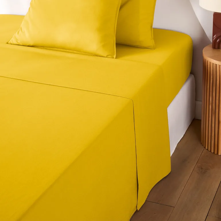 شرشف سرير سادة بقطن مغسول - 4