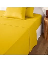 شرشف سرير سادة بقطن مغسول - 4