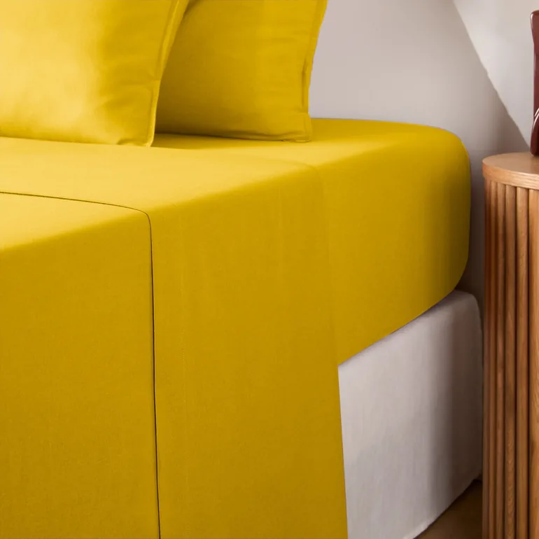 شرشف سرير سادة بقطن مغسول - 3