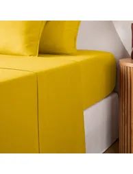 شرشف سرير سادة بقطن مغسول - 3