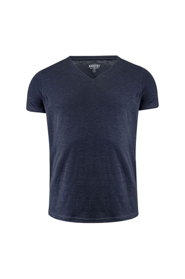 James Harvest Mens Whailford V Neck T-Shirt - Navy