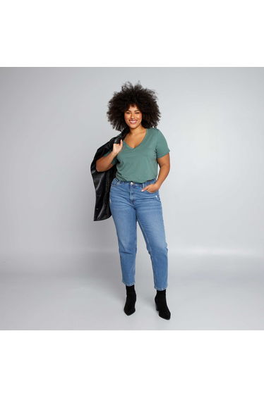 V-neck jersey T-shirt GREEN