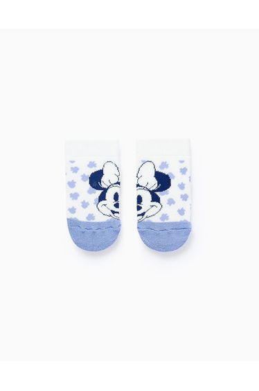 Non-slip Socks for Girls 'Minnie', White/Blue