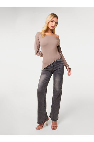 Off Shoulder Asymmetric Hem Top