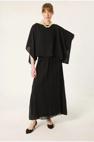 ELASTICATED WAIST CHIFFON SKIRT