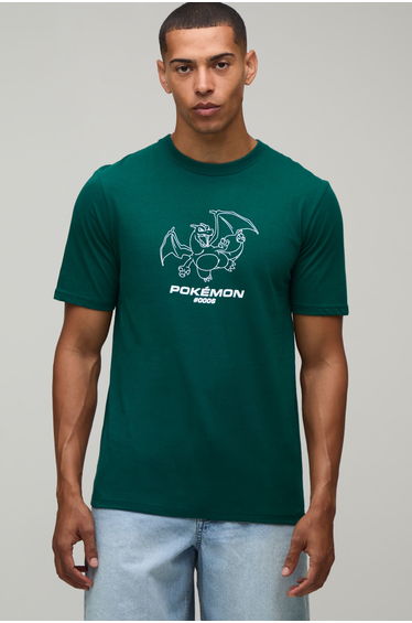 Regular Charizard Pokemon License Print T-shirt - forest
