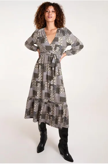 Wrap Front Midi Dress