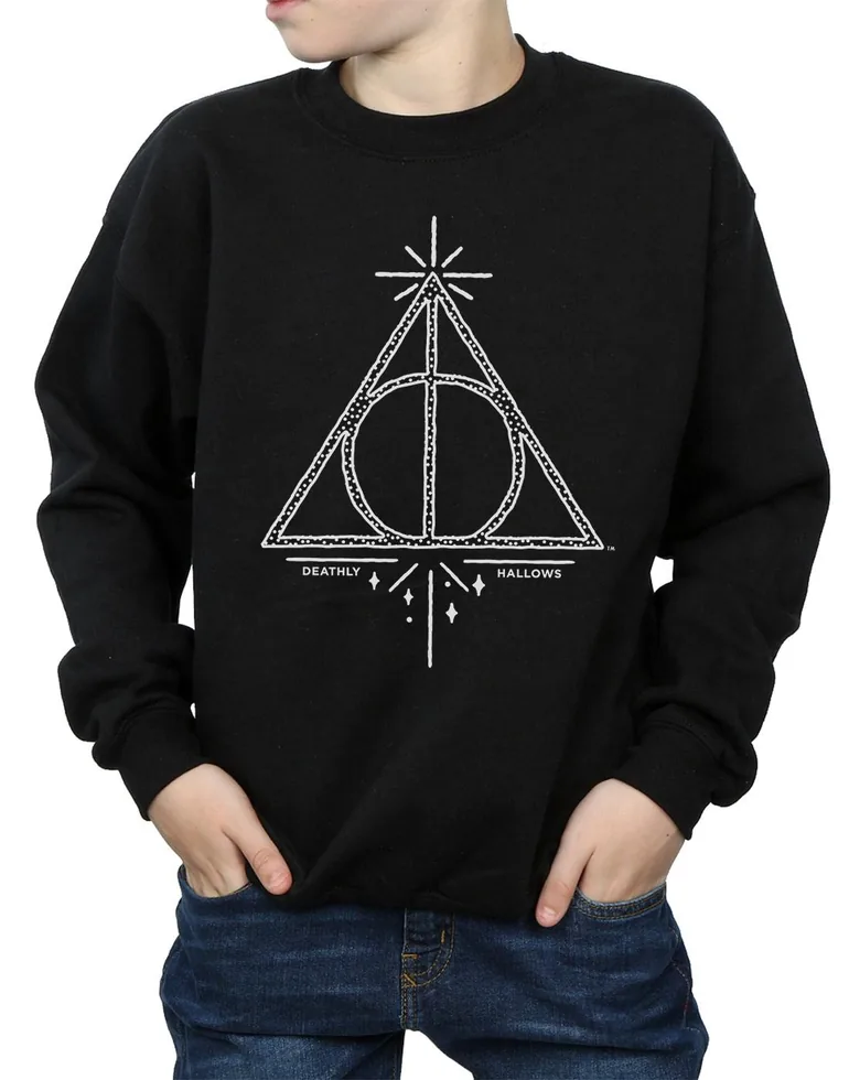 Harry Potter Boys Deathly Hallows Symbol Sweatshirt - Black - 1