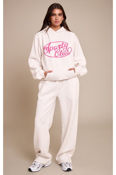 Cream Sports Club Cotton Fleece Straight Leg Sweatpants