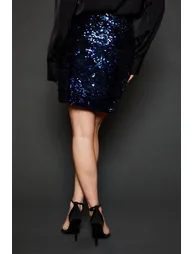 Dp Luxe Cobalt Sequin Mini Skirt - 3