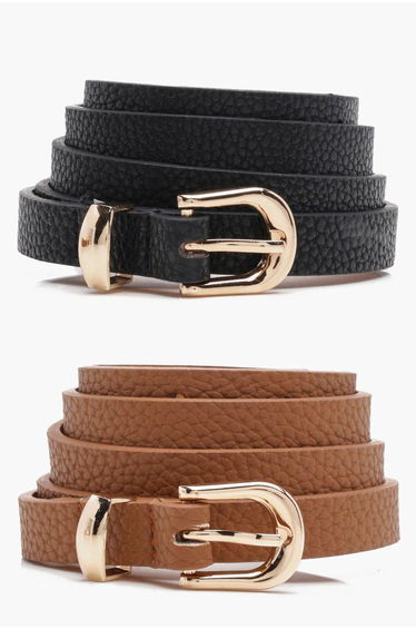 Alice Skinny Belts 2 Pack - tan