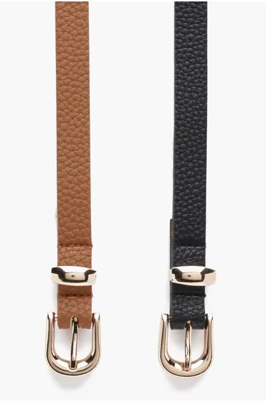 Alice Skinny Belts 2 Pack - tan